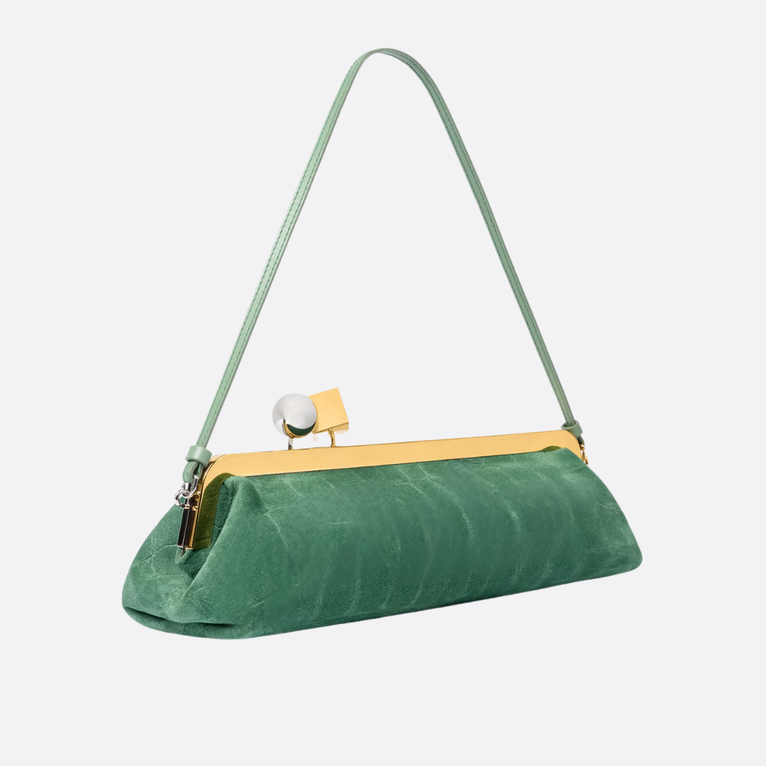 Bag Jcq LSl Suede Clutch w/ Croc-Effect