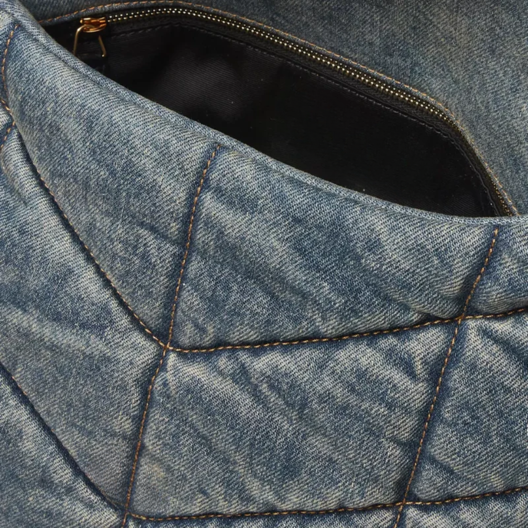 Bag Puffer in Quilted Vintage Denim